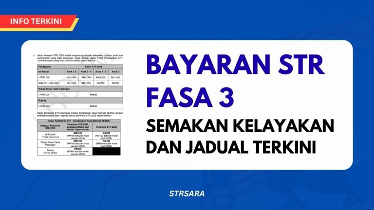 BAYARAN STR FASA 3 : SEMAKAN KELAYAKAN DAN JADUAL TERKINI