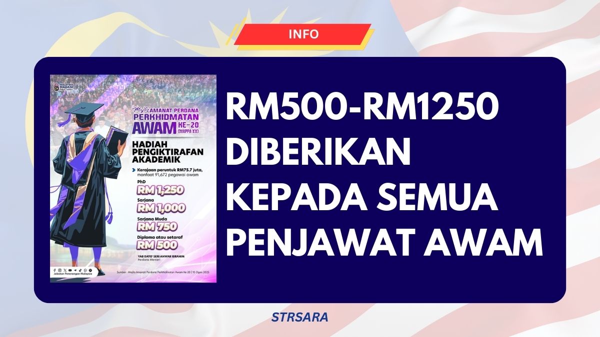 RM500-RM1250 DIBERIKAN KEPADA SEMUA PENJAWAT AWAM : SEMAK INFO PENTING