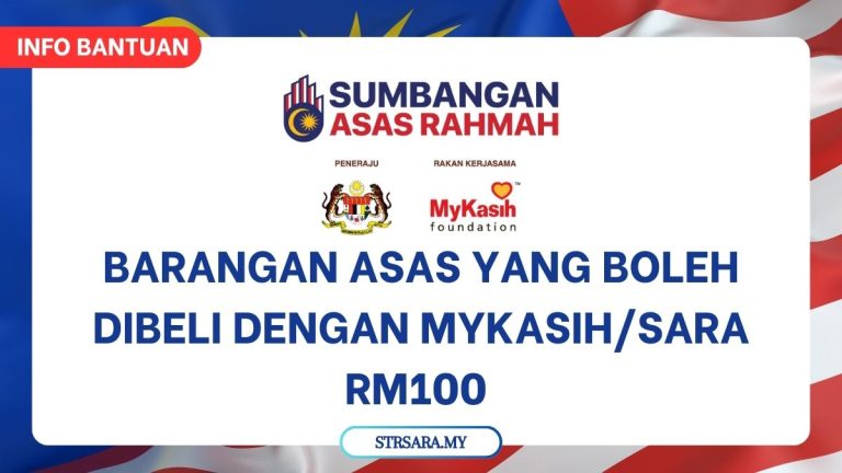 BARANGAN ASAS YANG BOLEH DIBELI DENGAN MYKASIH/SARA RM100