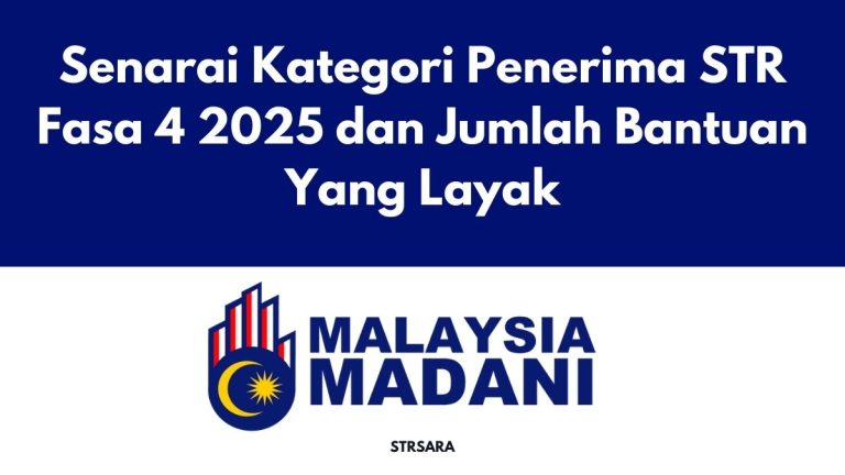 Senarai Kategori Penerima STR Fasa 4 2025 dan Jumlah Bantuan Yang Layak