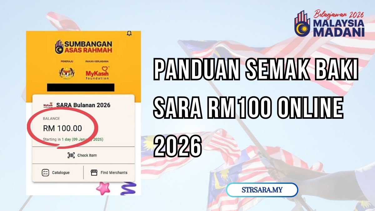 PANDUAN SEMAK BAKI SARA RM100 ONLINE 2026