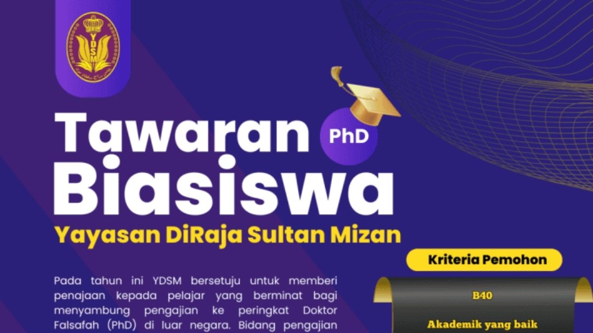 Biasiswa PhD DiRaja Sultan Mizan 2026: Permohonan Dibuka!