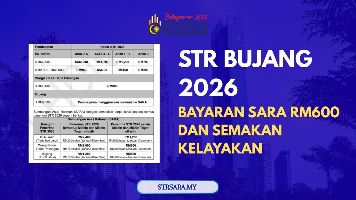 STR BUJANG 2026 : BAYARAN SARA RM600 DAN SEMAKAN KELAYAKAN